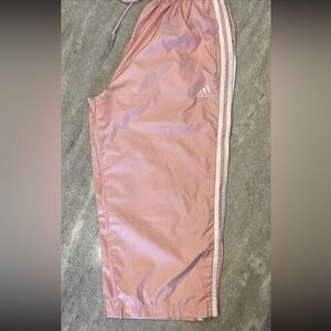 Women’s Pink Adidas Cropped Track Pants Size L